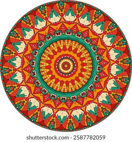 Intricate Mandala Pattern with Floral Motifs