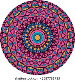 Intricate Mandala Pattern with  Geometric pattern