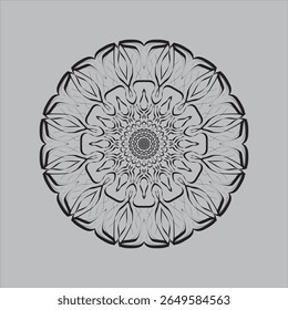 Intricate mandala pattern with vibrant colors and symmetrical floral details. This ornamental design is perfect for yoga posters, spiritual artwork, meditation backgrounds, or ethnic-themed decor