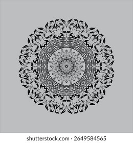 Intricate mandala pattern with vibrant colors and symmetrical floral details. This ornamental design is perfect for yoga posters, spiritual artwork, meditation backgrounds, or ethnic-themed decor