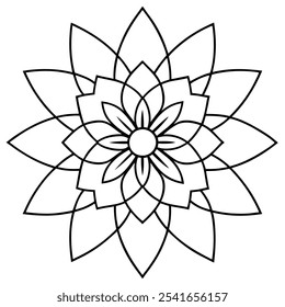 Intricate Mandala Vector Design - Detailed Ethnic Ornament for Coloring Books, Wallpaper, Greeting Cards, and Decorative Art