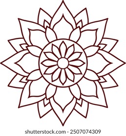 Komplexe Mandala-Vektorgrafik - Linien- und Clipart-Design