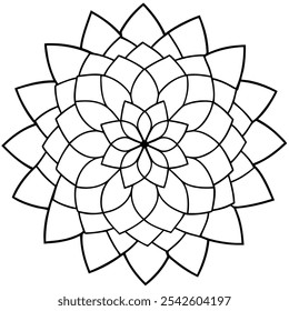 Ilustração de vetor Mandala intrincado - Arte decorativa simétrica para colorir livros, papel de parede, cartões de saudação e design de interiores