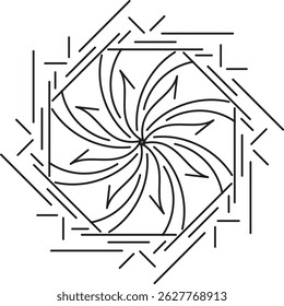 Vetor de mandala intrincado usado em artesanato, tatuagem ou design.