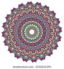 Intrincado Multi Color Mandala Ilustración