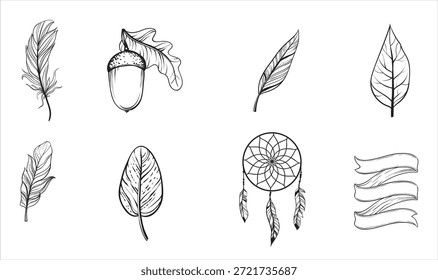 Kompliziertes Native American Art Vector Pack für Tribal- und Kulturdesigns