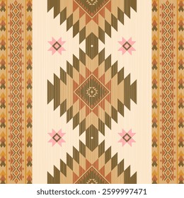Intricate Navajo Pattern Textile Design in Earth Tones