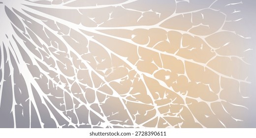 Una intrincada red de finas líneas blancas que se asemejan a venas o ramas contra un fondo suave y degradado.