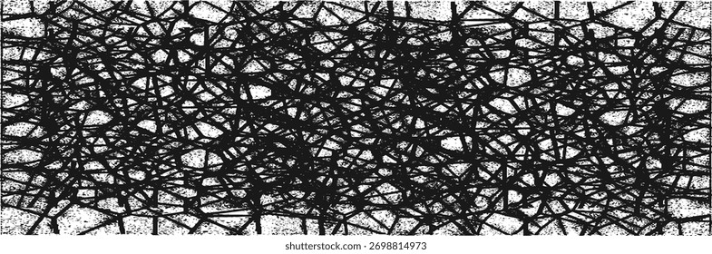 Rede intrincada de linhas emaranhadas com padrão abstrato, textura caótica