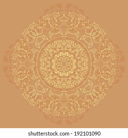 Intricate oriental mandala against abstract background