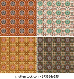 patrones de mosaico de vectores geométricos intrincados