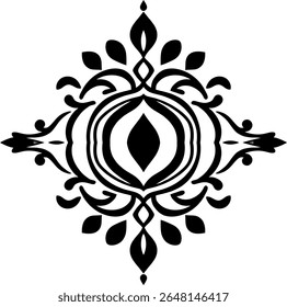 Intricate Ornate Mandala - Black Decorative Design