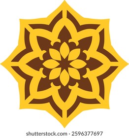 An intricate ornate starburst vector art design featuring detailed geometric patterns and vibrant lines, perfect for modern design projects, digital artwork, and decorative backgrounds.