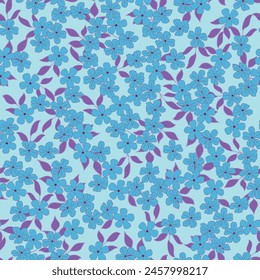 Ein kompliziertes Muster aus violetten, violetten und magentafarbenen Blüten auf einem elektrisch blauen Hintergrund. Dieses künstlerische Design würde ein stilvolles Mode-Accessoire machen