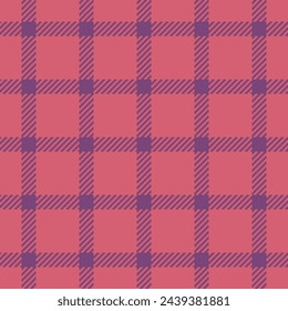 Intricate pattern textile seamless, bold vector texture tartan. Retail background check fabric plaid in red and magenta color.