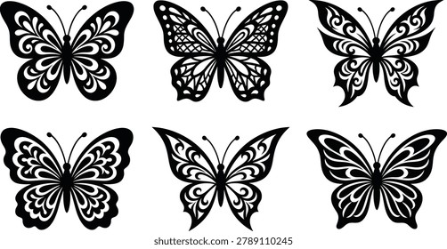 Conjunto mariposas con patrones