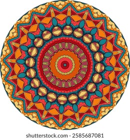 Intricate Patterns of a Vibrant Mandala Design