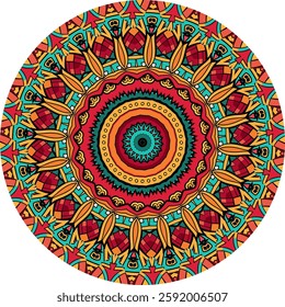 Intricate Patterns of a Vibrant Mandala Design