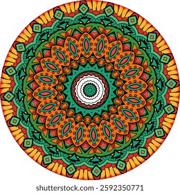 Intricate Patterns of a Vibrant Mandala Design