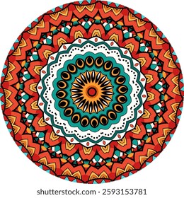 Intricate Patterns of a Vibrant Mandala Design