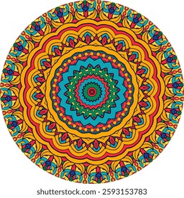 Intricate Patterns of a Vibrant Mandala Design