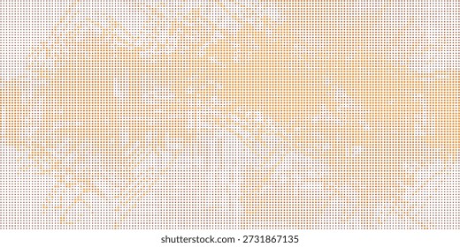 Intricate pixel art featuring orange and white hues in a geometric composition with detailed textures and abstract elements