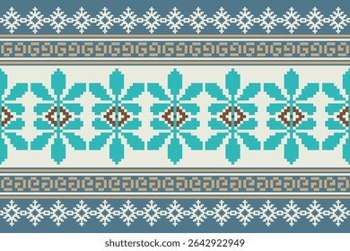 Intricate Pixel Ethnic Textile Design