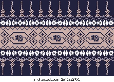 Intricate Pixel Ethnic Textile Design