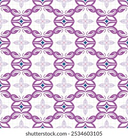 Feinheiten lila Kette Muster mit floralen und geometrischen Motiven