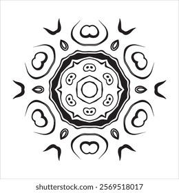 Intricate Radial Mandala with Abstract Floral and Geometric Design