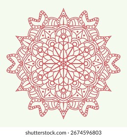Intricate Red Mandala Design circular geometric