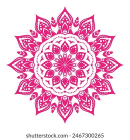 An intricate red pattern mandala style