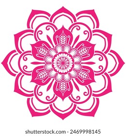 An intricate red pattern mandala style