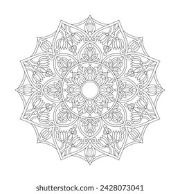 Intricate Relaxation Mandala Coloring Book Page for kdp Book Interior. Peaceful Petals, Ability to Relax, Brain Experiences, Harmonious Haven, Peaceful Portraits, Blossoming Beauty mandala design.