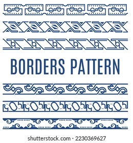 Intricate Rows Of Horizontal Filigree Line Decorations,for Border Frame 