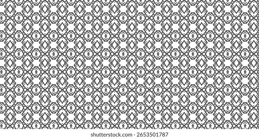 Intricate seamless abstract pattern with diamond and ribbon shapes. Perfect for modern textiles, wallpaper, or art backgrounds. Symmetry and repetition dominate the design.