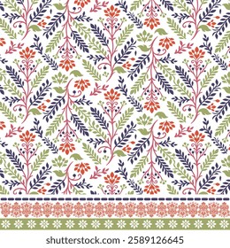 intricate seamless floral pattern with artistic border elements for poster and wrapping templates
