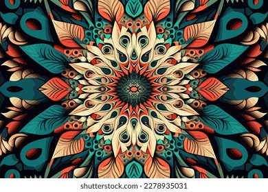 Intricate seamless pattern. Abstract traditional folk old ancient antique tribal ethnic intricate graphic line. Ornate elegant luxury vintage retro modern minimal style for texture textile fabric back