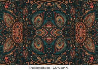 Intricate seamless pattern. Abstract traditional folk old ancient antique tribal ethnic intricate graphic line. Ornate elegant luxury vintage retro modern minimal style for texture textile fabric back