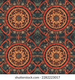 Intricate seamless pattern. Abstract traditional folk old ancient antique tribal ethnic intricate graphic line. Ornate elegant luxury vintage retro modern minimal style for texture textile fabric.