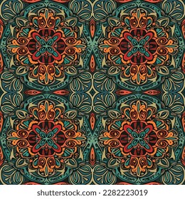 Intricate seamless pattern. Abstract traditional folk old ancient antique tribal ethnic intricate graphic line. Ornate elegant luxury vintage retro modern minimal style for texture textile fabric.