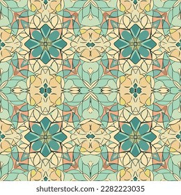 Intricate seamless pattern. Abstract traditional folk old ancient antique tribal ethnic intricate graphic line. Ornate elegant luxury vintage retro modern minimal style for texture textile fabric.