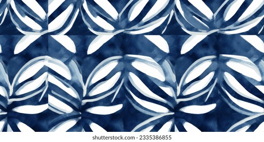 Un textil intrincado con estampado shibori que exhibe la antigua técnica japonesa de tintes de tintes, con índigo profundo, el motivo tribal shibori Tye Dye de textura , Estilo de tinta peonía.