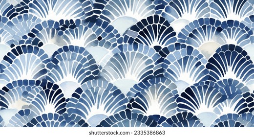 An intricate Shibori-patterned textile showcasing the ancient Japanese tie-dye technique, with deep indigo,tribal motif shibori Tie Dye pattern texture , Peony ink style.