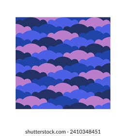 Patrón de peces de piel intrincada en un estilo colorido. Impresión de diseño vectorial de escala de pesca. Forma geométrica sencilla de estilo moderno.