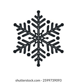 Intricate snowflake design black and white