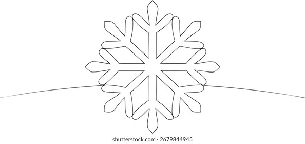 Design de floco de neve intrincado com ramos delicados para projetos temáticos de inverno