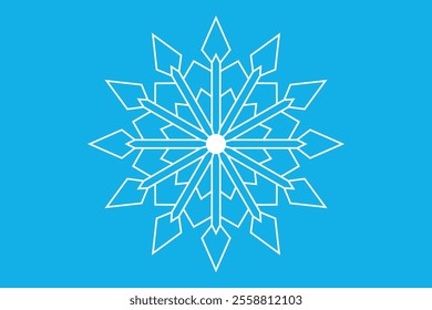 Intricate Snowflake Mandala Pattern for Coloring Book Winter Theme, Calming Art Therapy