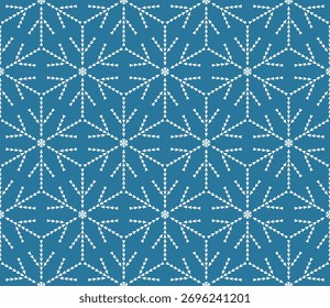 Intricate snowflake motifs seamless pattern. Festive background for textile, clothing, bedding, home decor, wallpaper and wrapping paper.