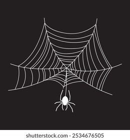 Intricate spider webs vector illustration, ideal for Halloween designs and eerie decorations. Enhance your creative projects with this spooky detail!